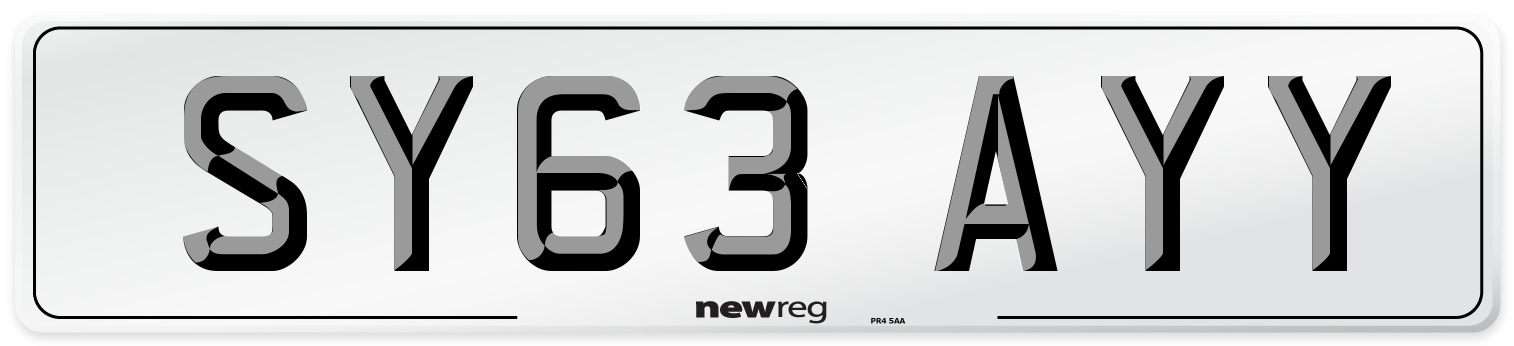 SY63 AYY Number Plate from New Reg